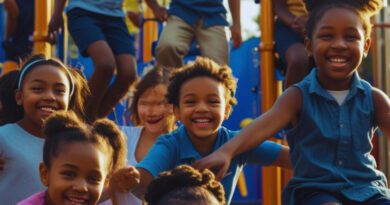 First day at school playtime.